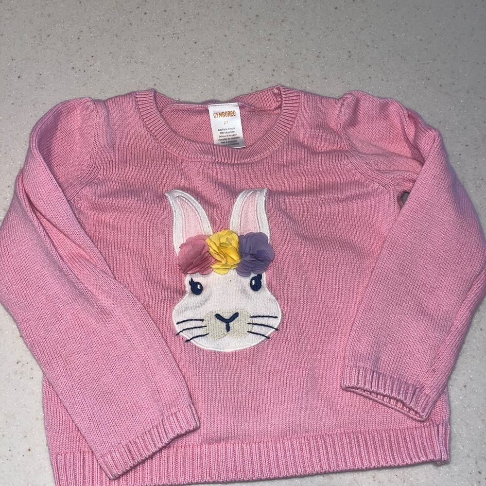 Gymboree embroidered Pink Bunny Sweater - Picture 1 of 3
